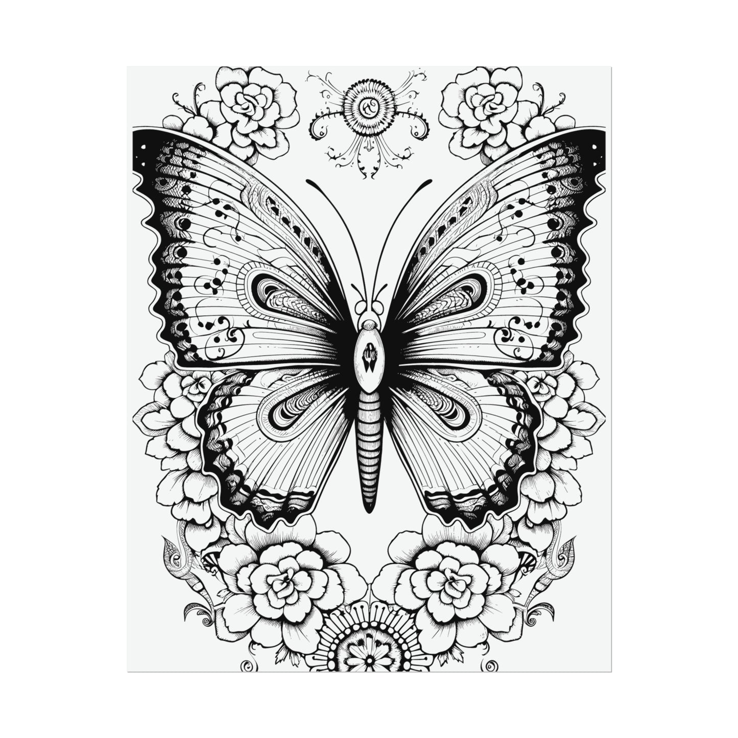 Butterfly Coloring Art Posters