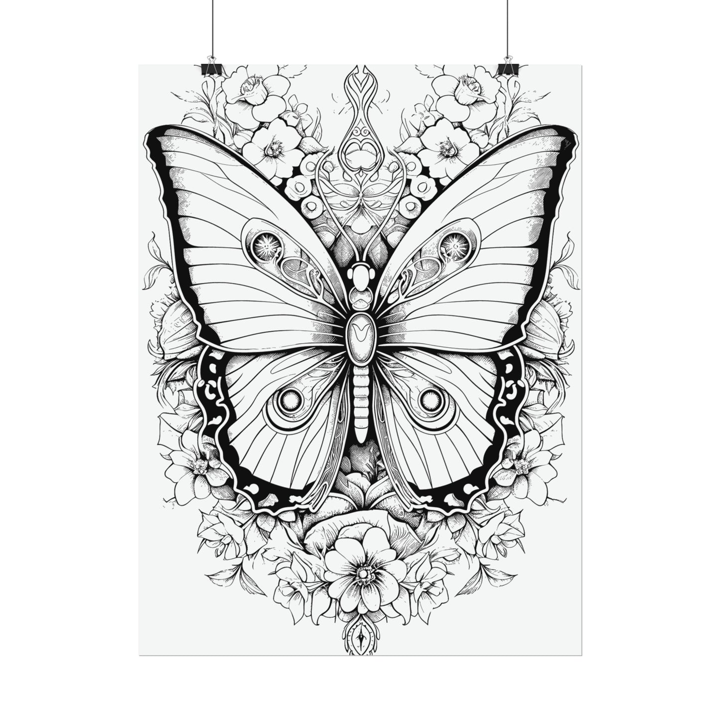 Butterfly Coloring Art Posters