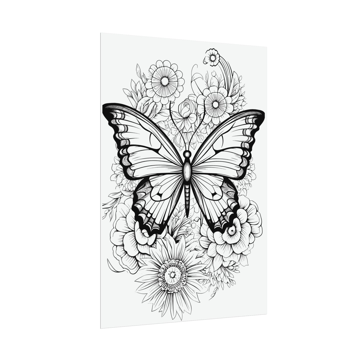 Butterfly Coloring Art Posters