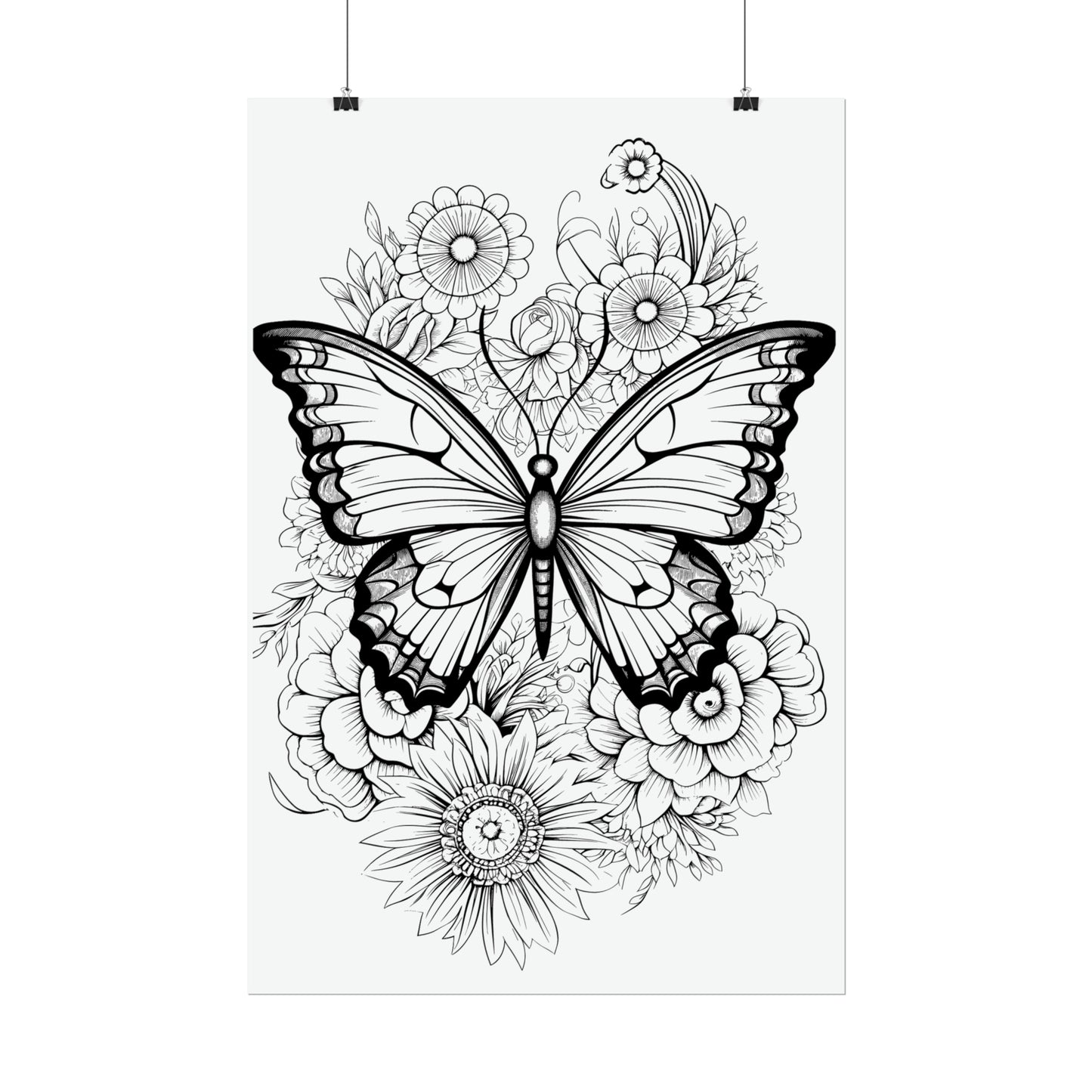 Butterfly Coloring Art Posters