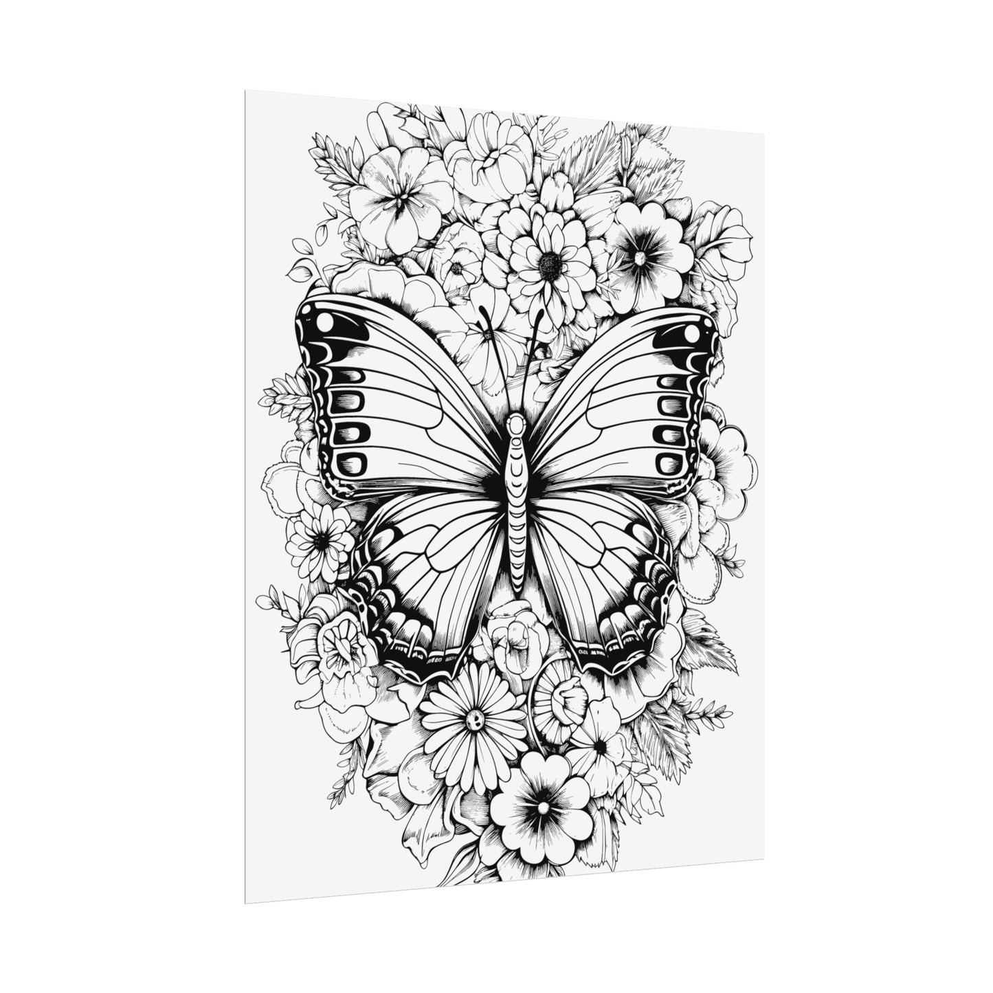 Butterfly Coloring Art Posters