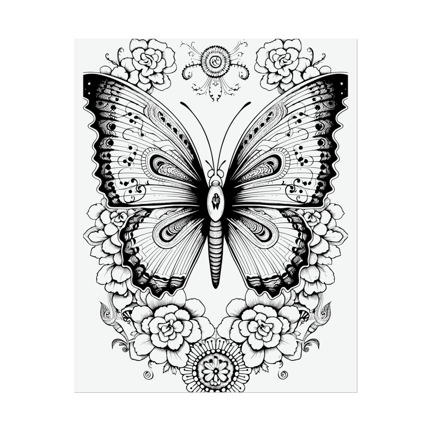Butterfly Coloring Art Posters