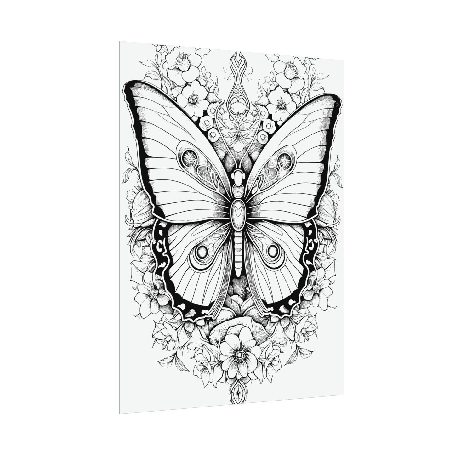 Butterfly Coloring Art Posters