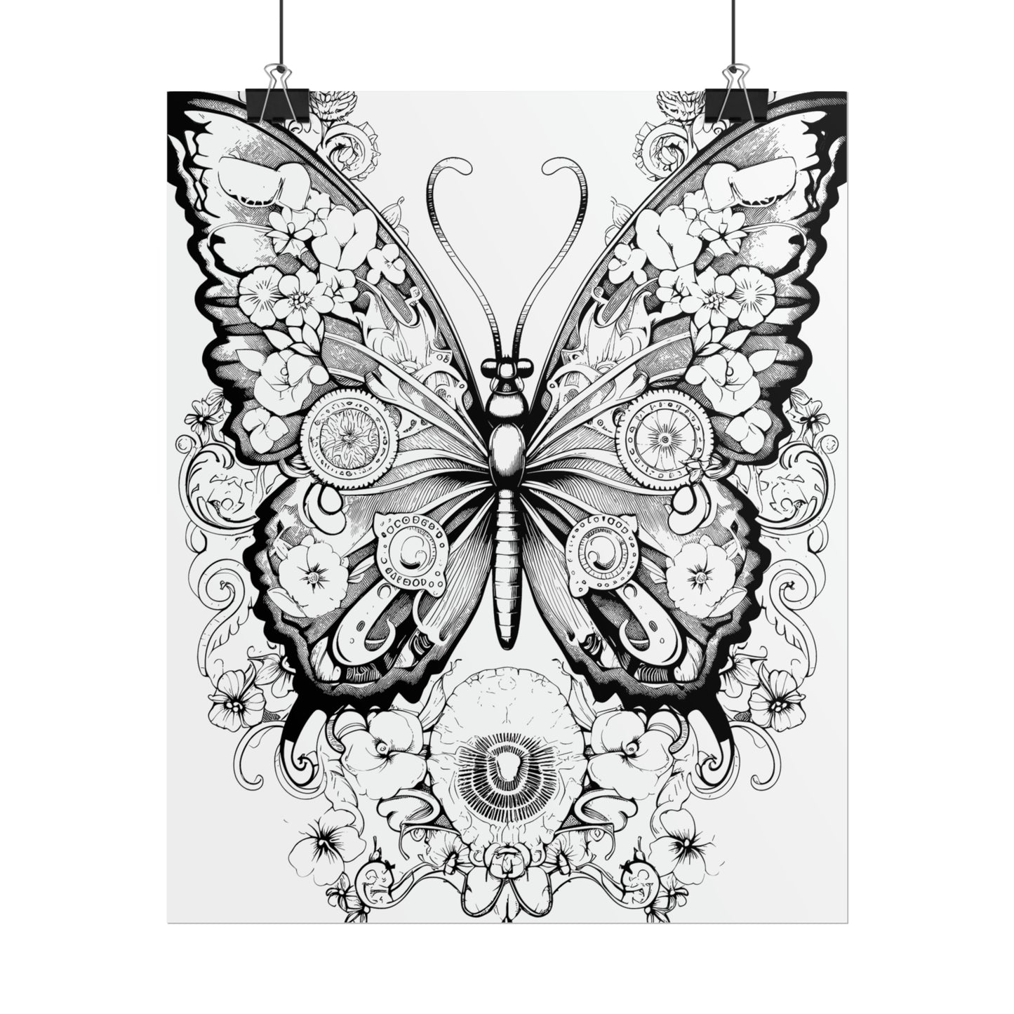 Butterfly Coloring Art Posters