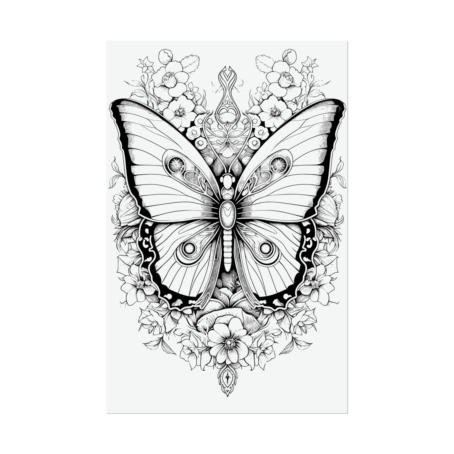 Butterfly Coloring Art Posters