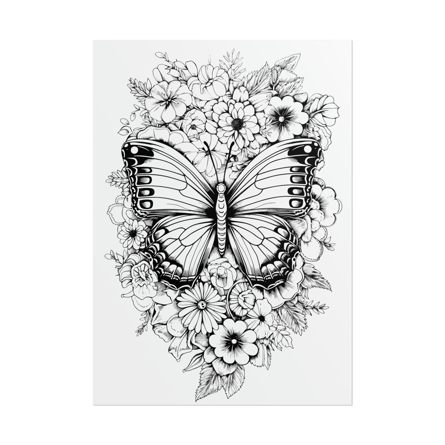 Butterfly Coloring Art Posters