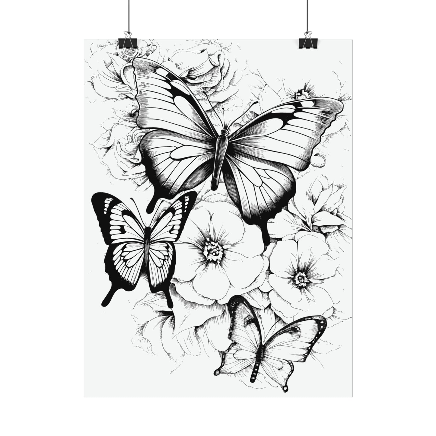 Butterfly Coloring Art Posters