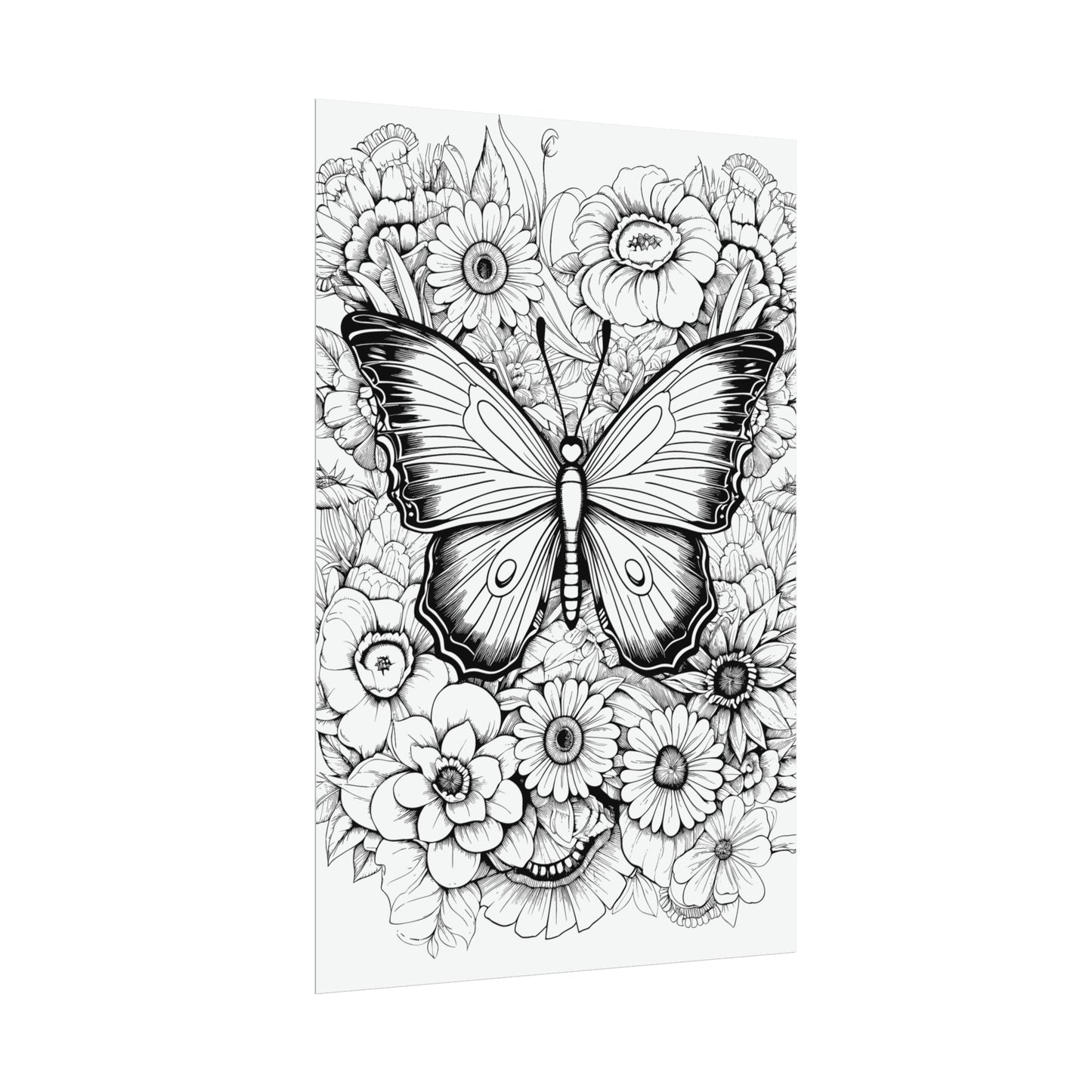 Butterfly Coloring Art Posters