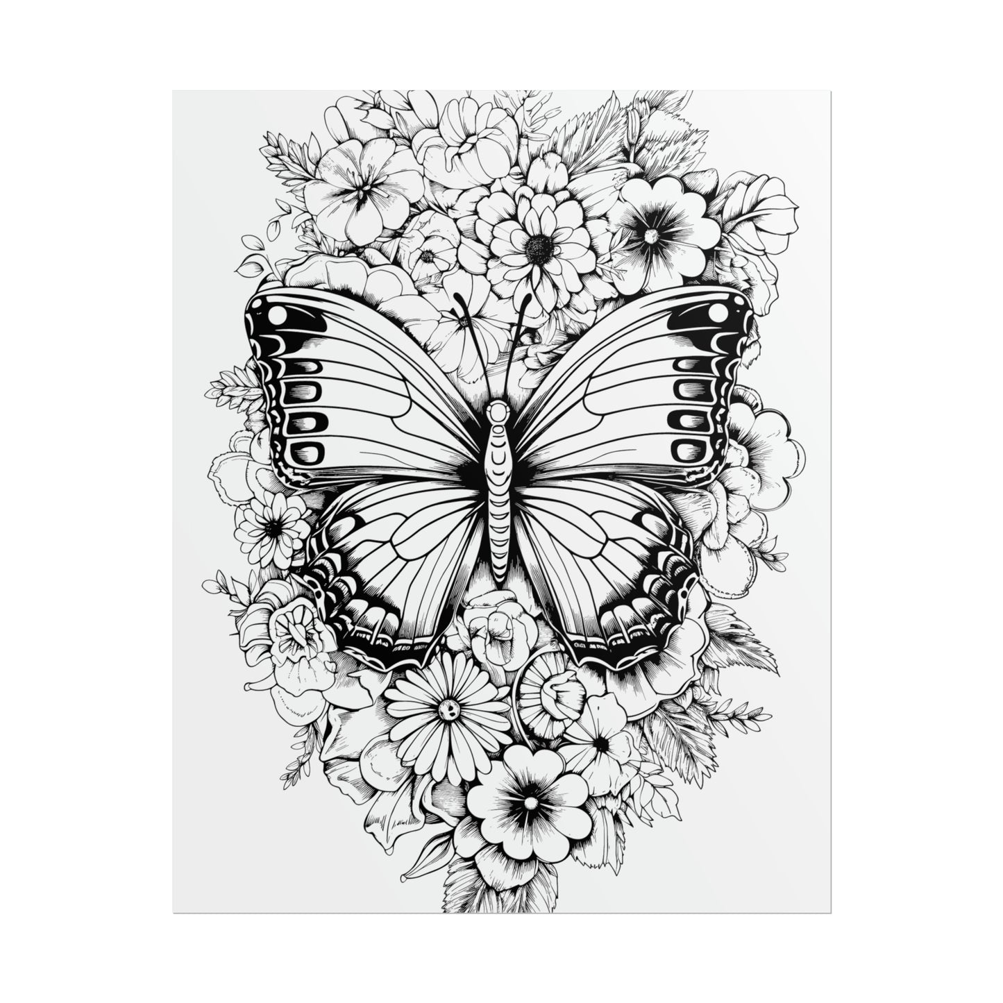 Butterfly Coloring Art Posters