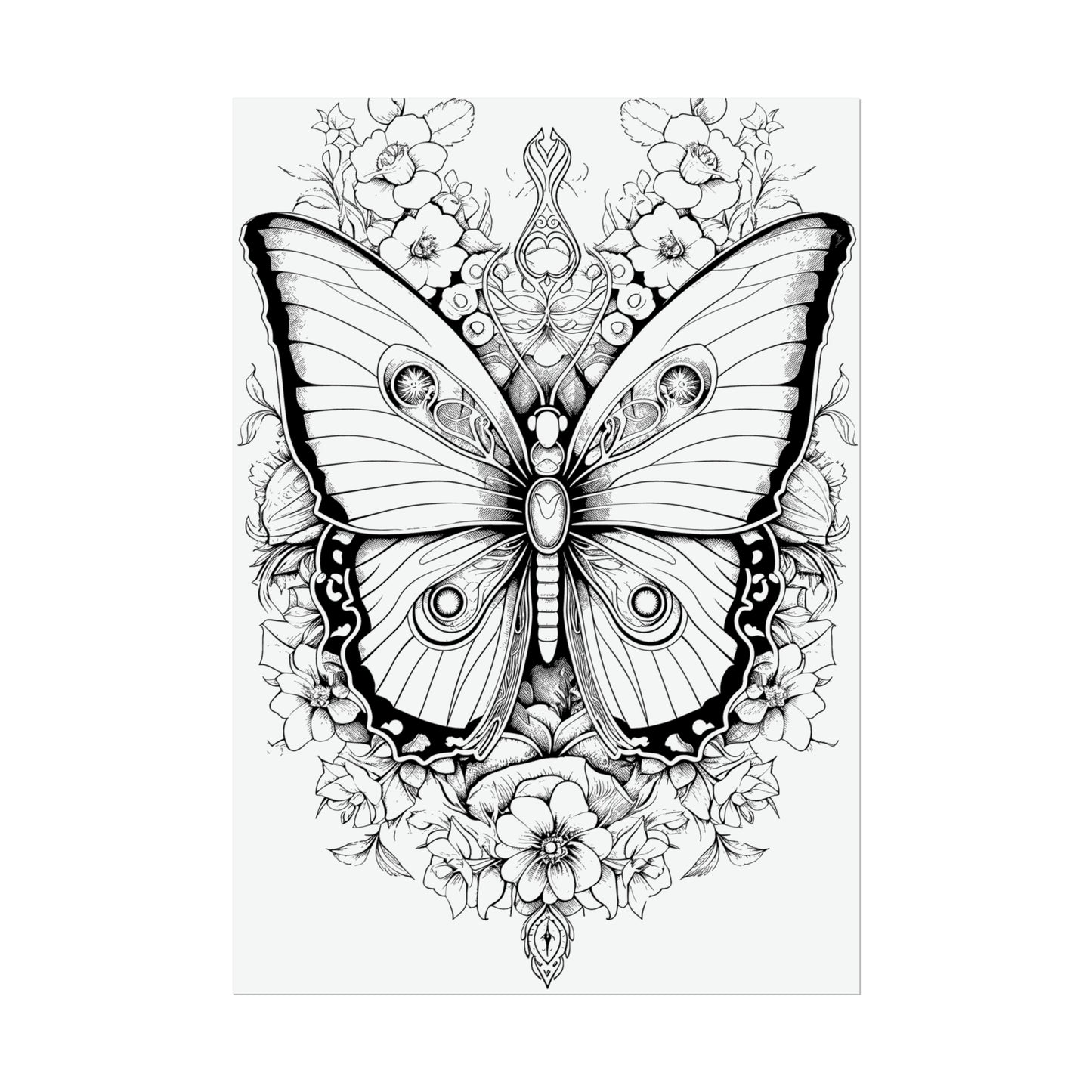 Butterfly Coloring Art Posters