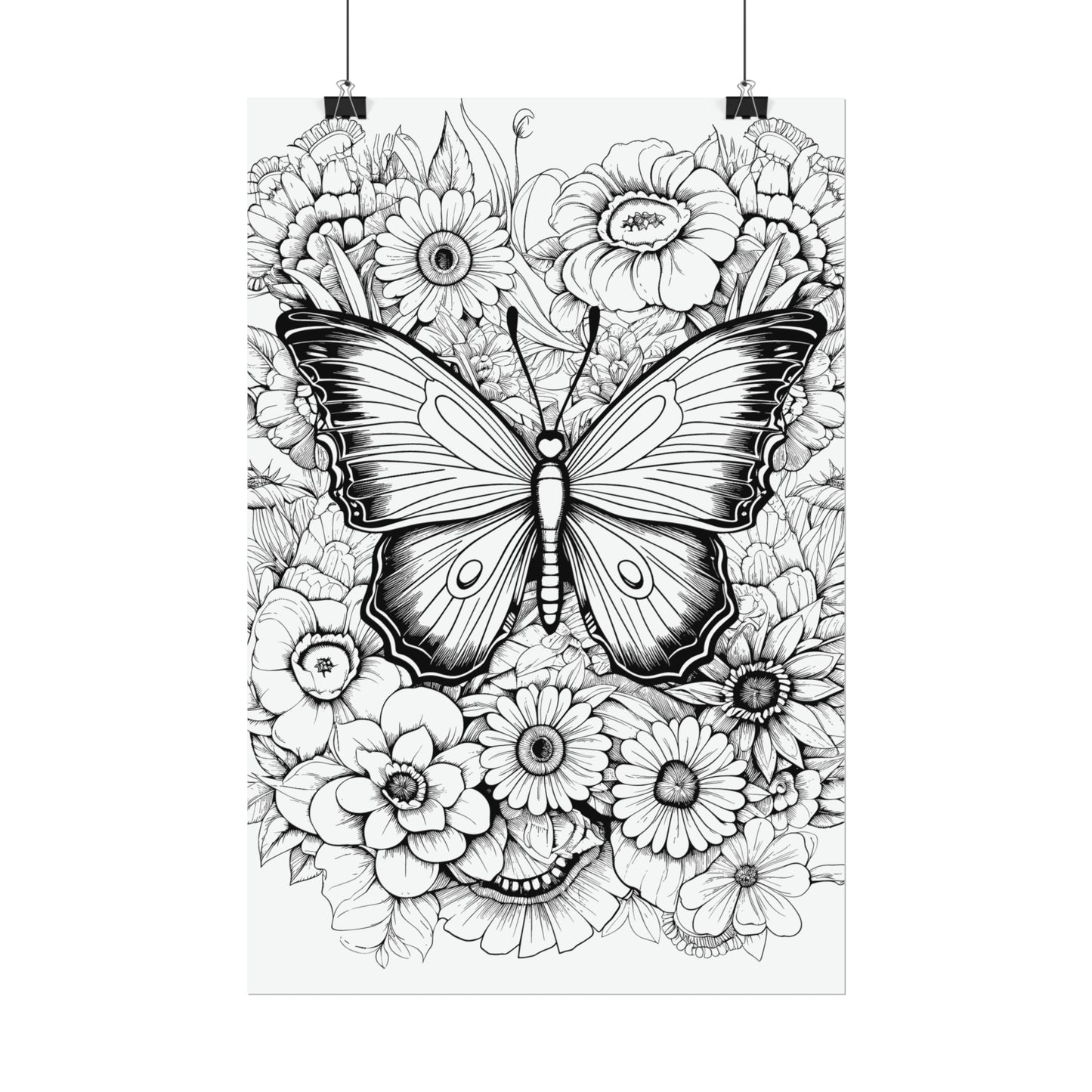 Butterfly Coloring Art Posters