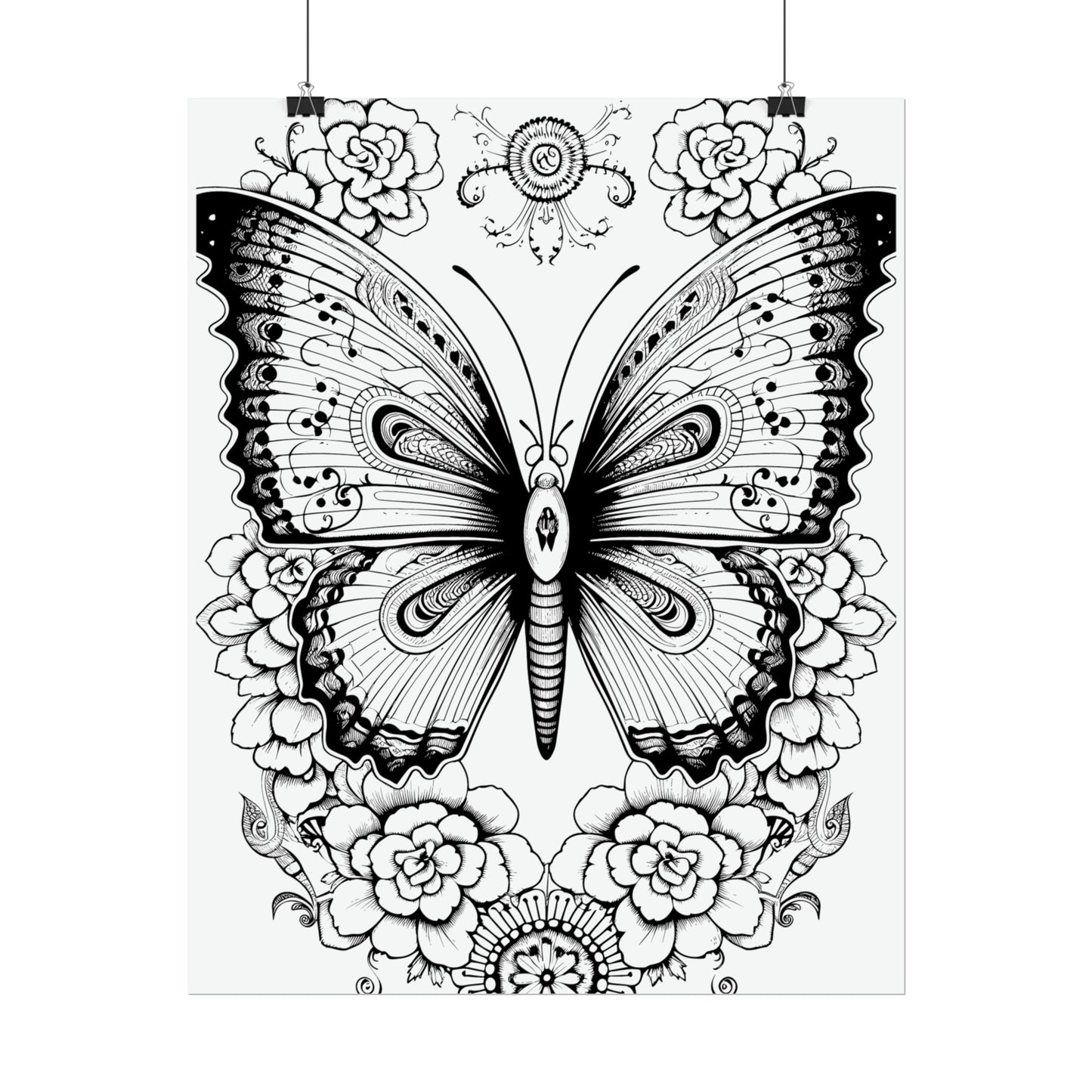 Butterfly Coloring Art Posters