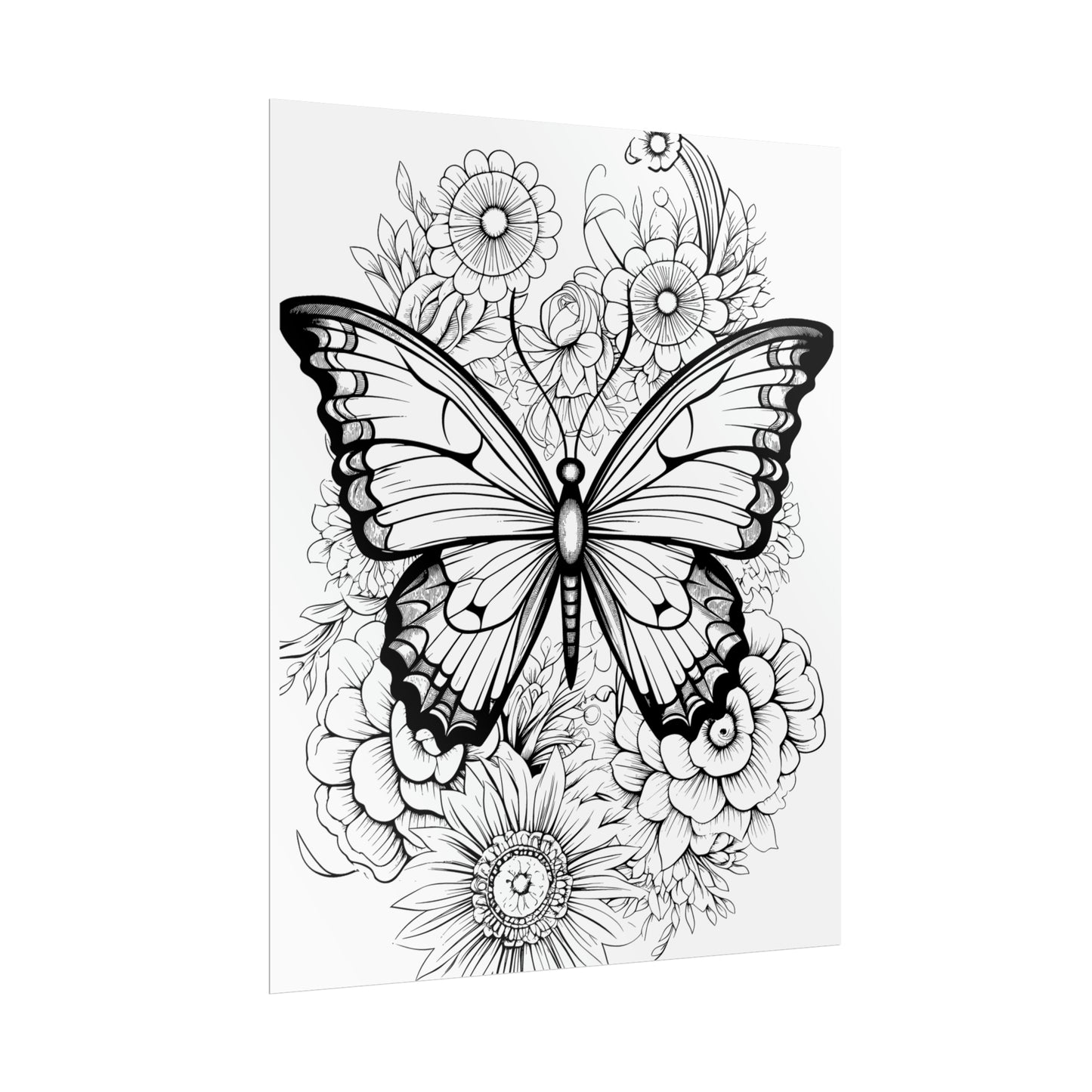 Butterfly Coloring Art Posters