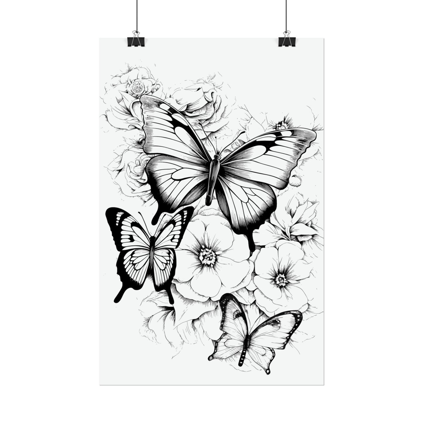 Butterfly Coloring Art Posters