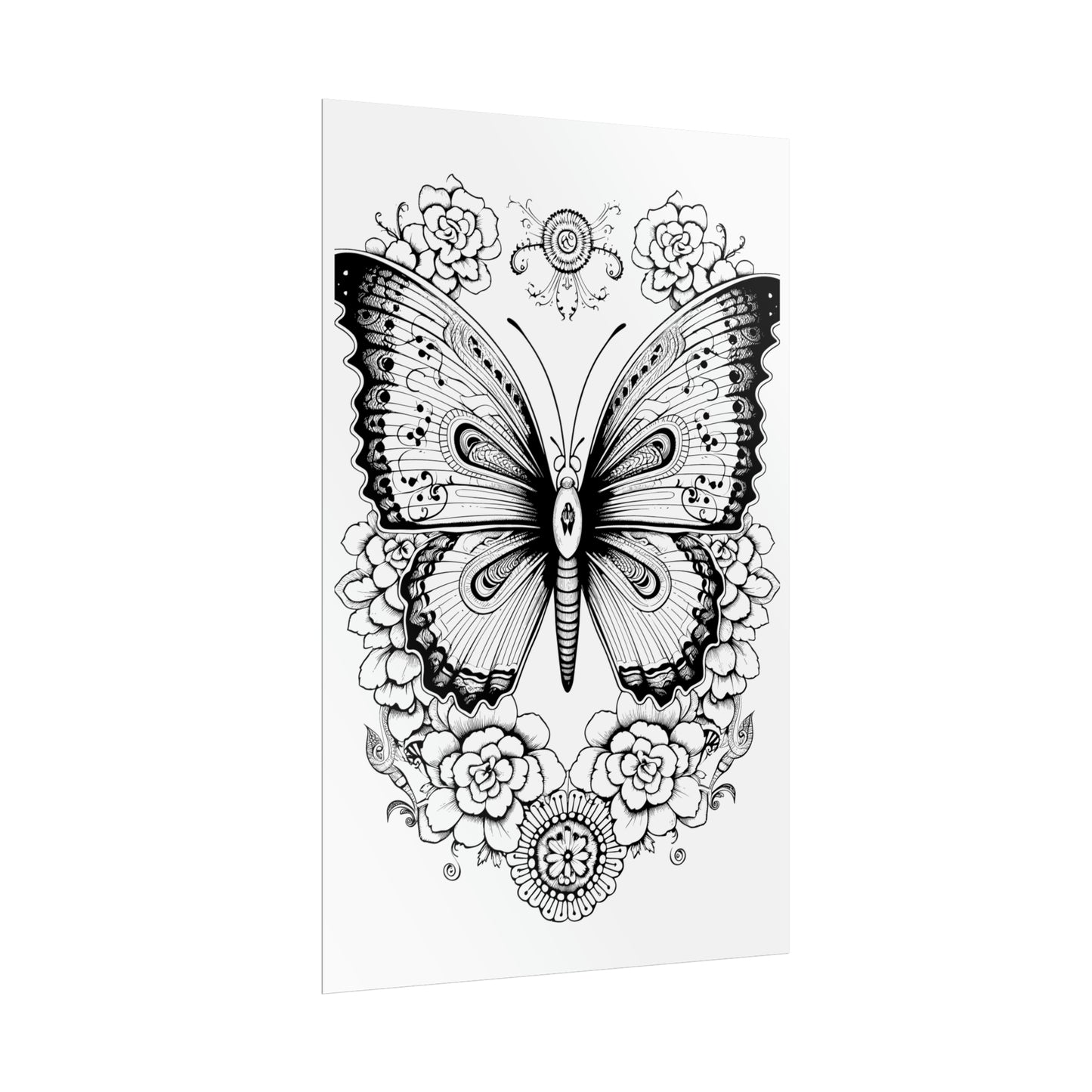 Butterfly Coloring Art Posters