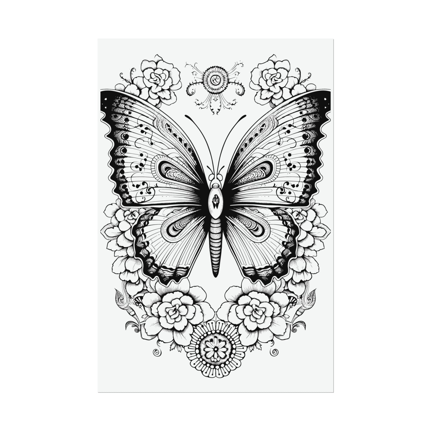 Butterfly Coloring Art Posters