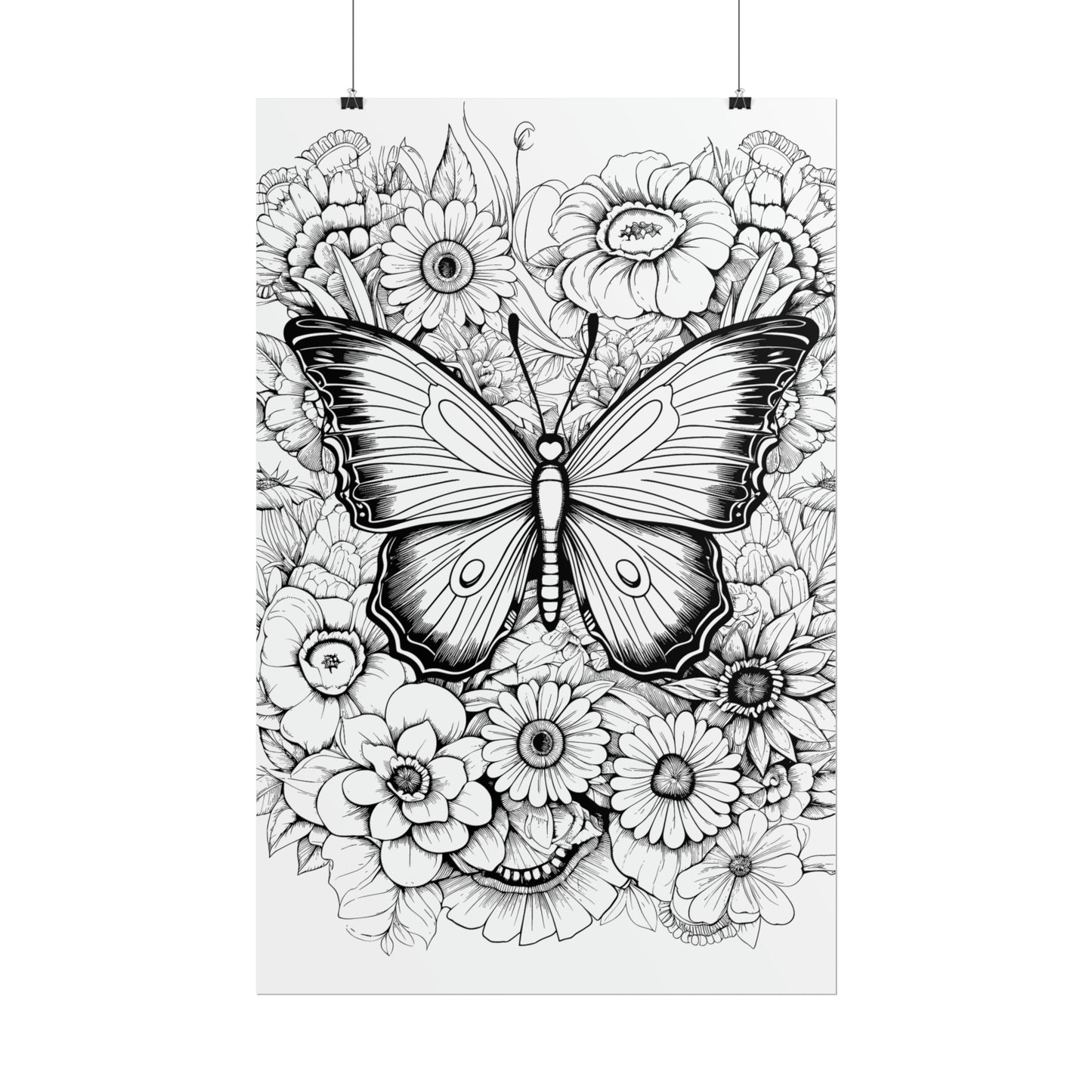 Butterfly Coloring Art Posters