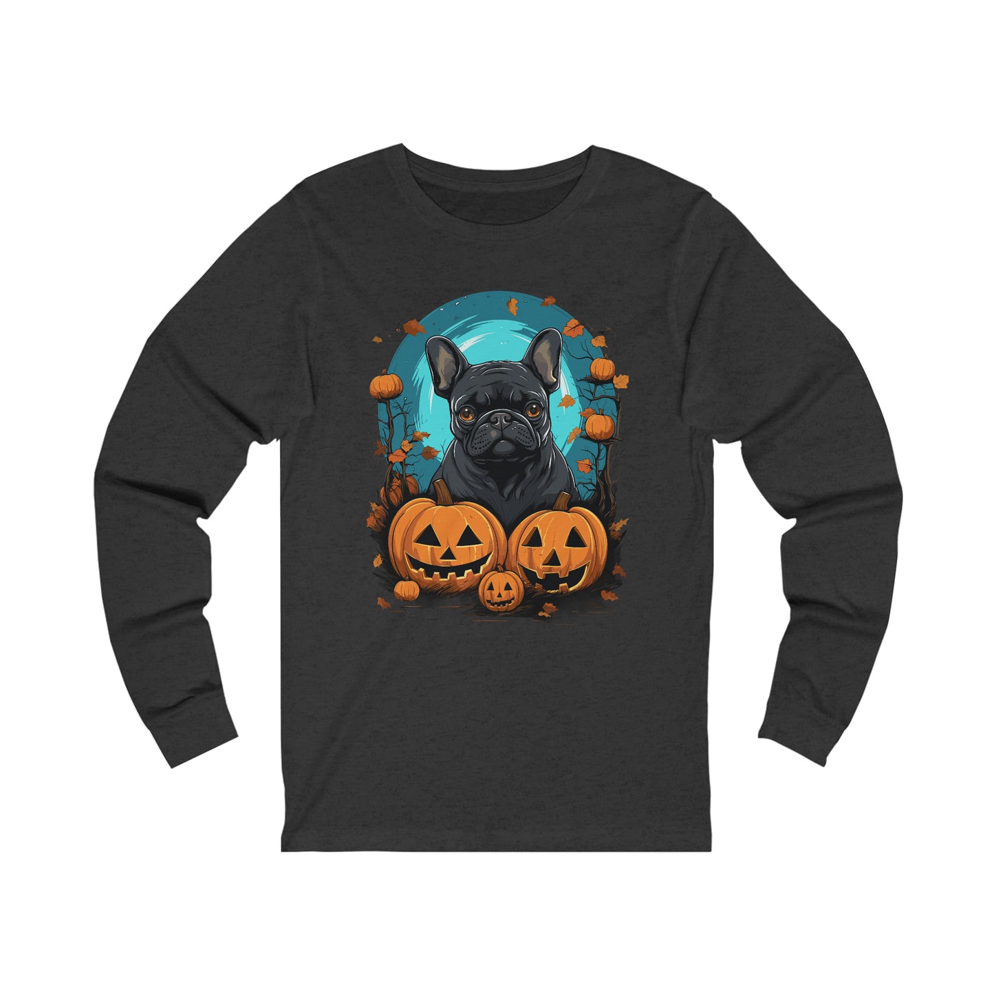 Halloween French Bulldog Unisex Jersey Long Sleeve Tee