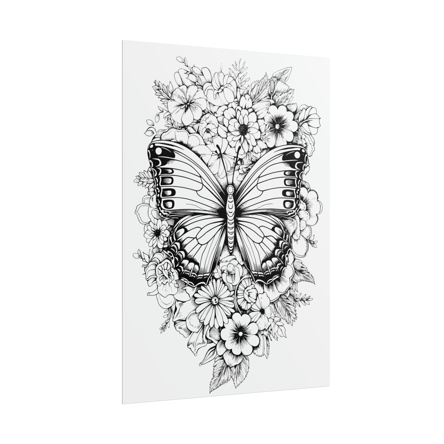 Butterfly Coloring Art Posters