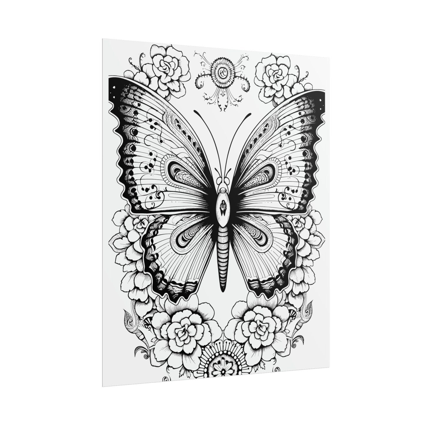 Butterfly Coloring Art Posters