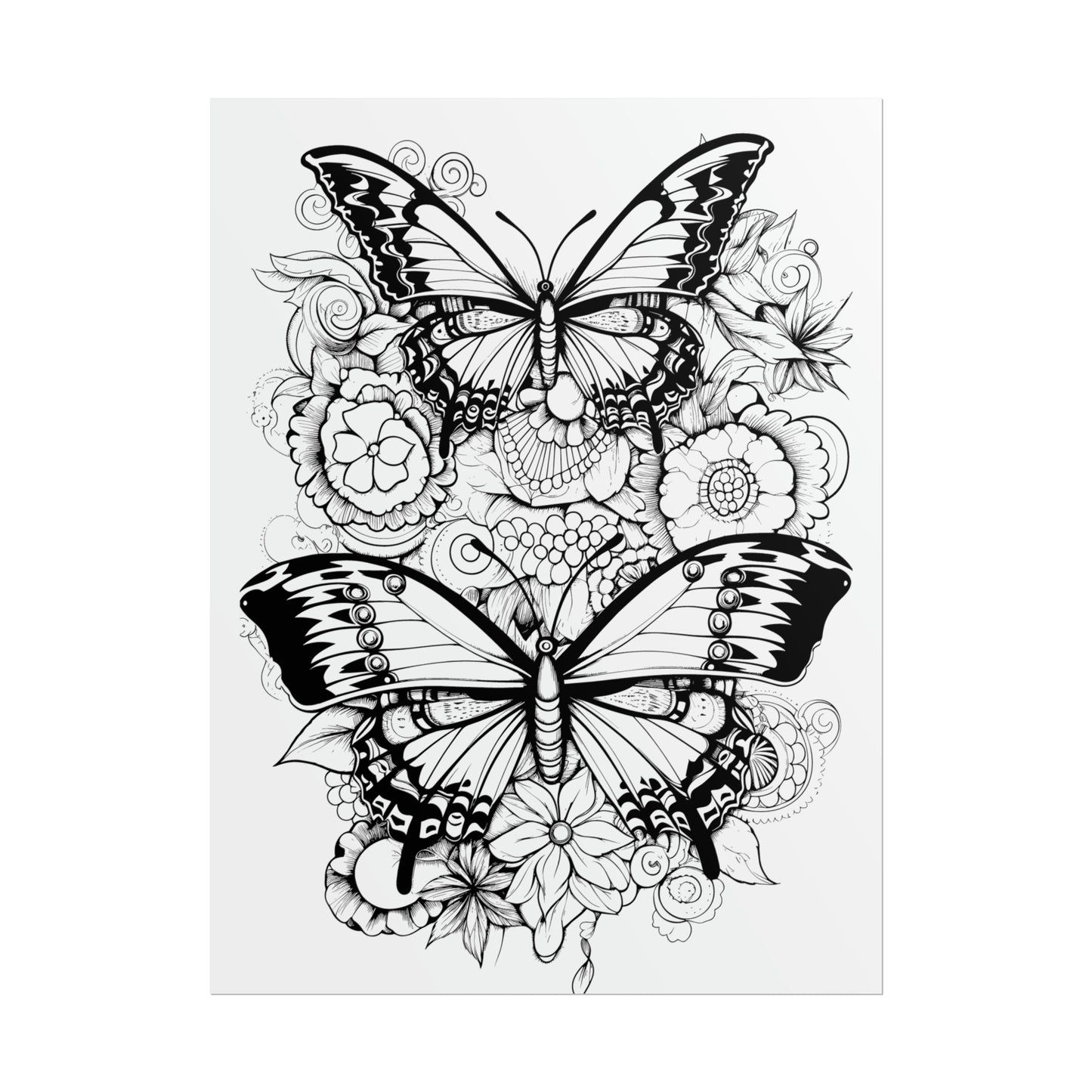Butterfly Coloring Art Posters