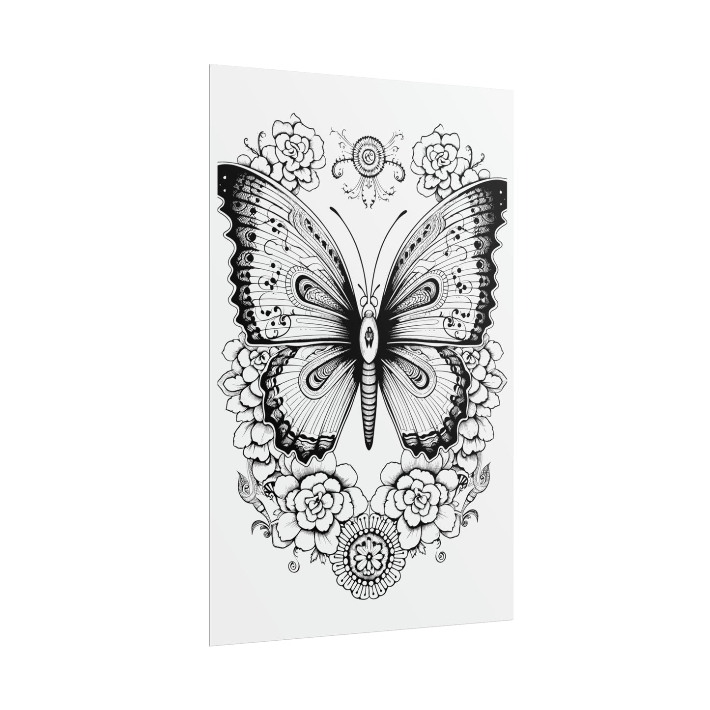 Butterfly Coloring Art Posters