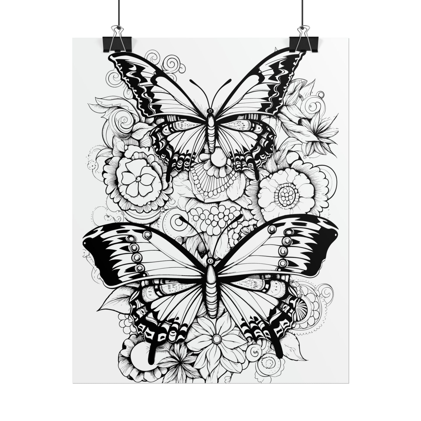 Butterfly Coloring Art Posters