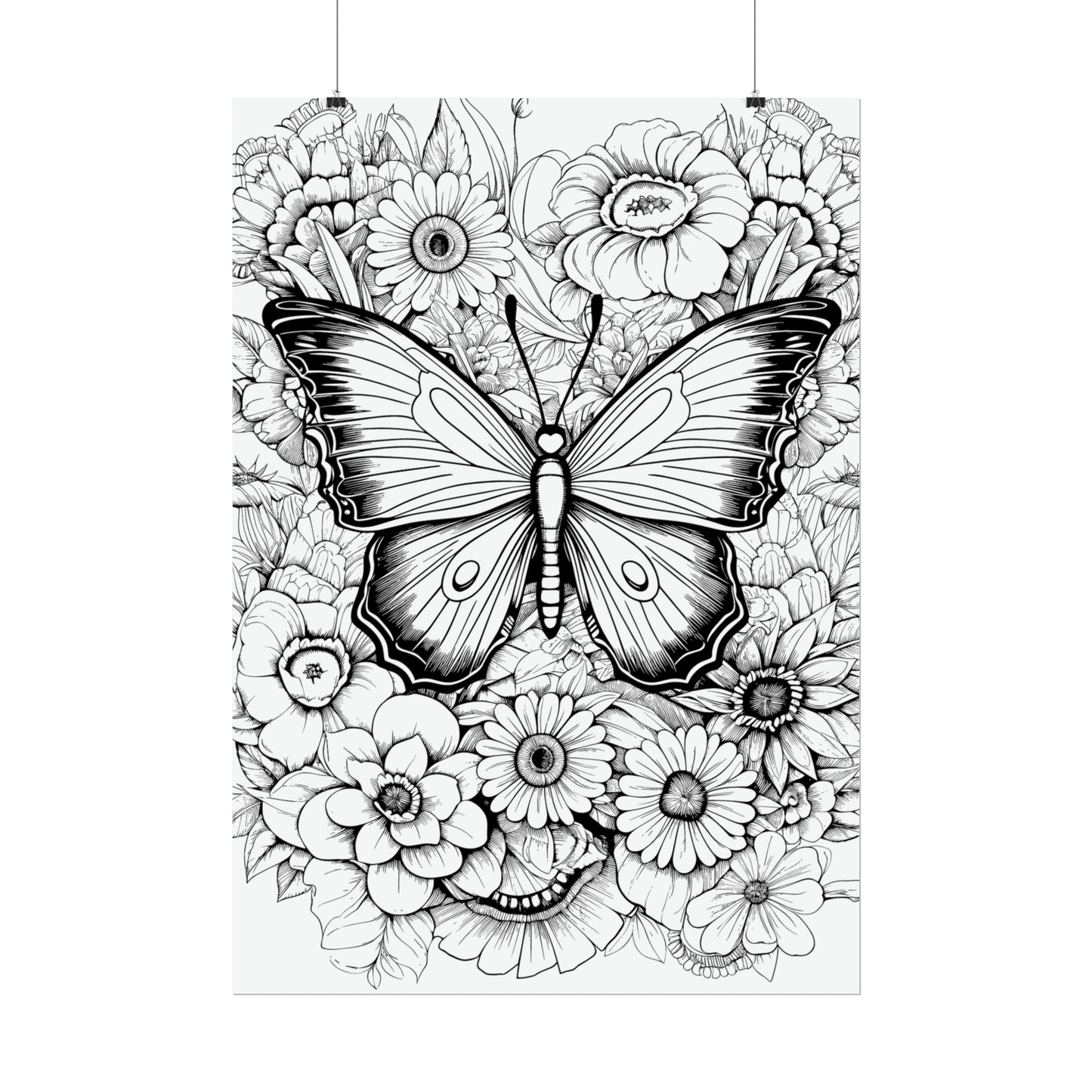 Butterfly Coloring Art Posters