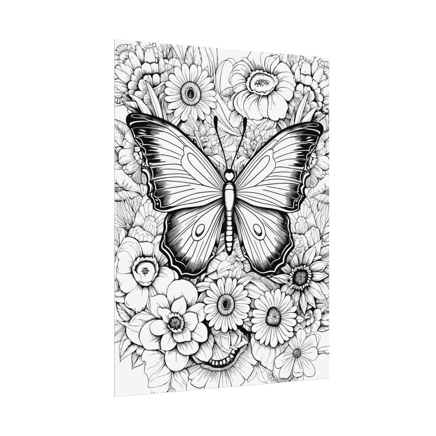 Butterfly Coloring Art Posters