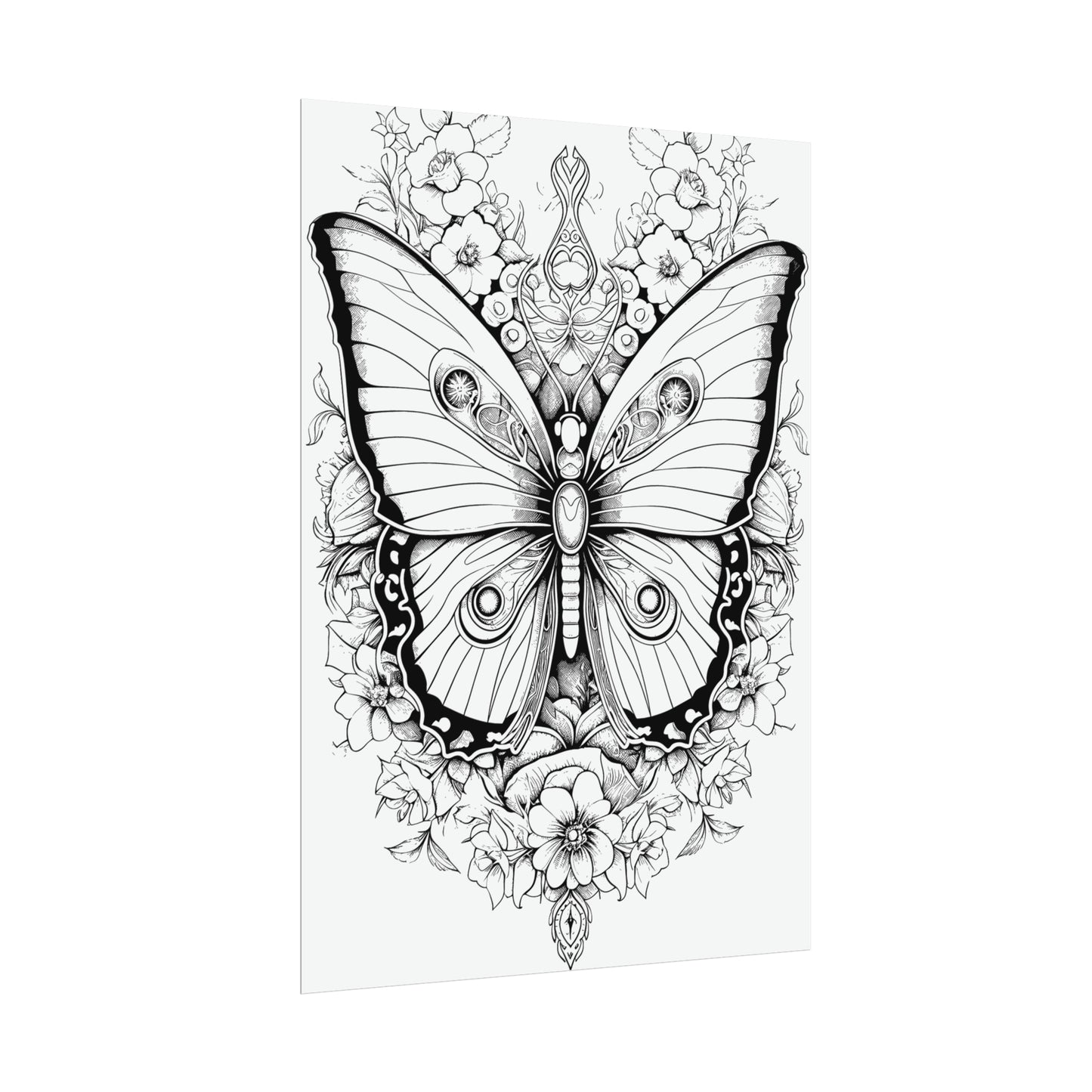 Butterfly Coloring Art Posters