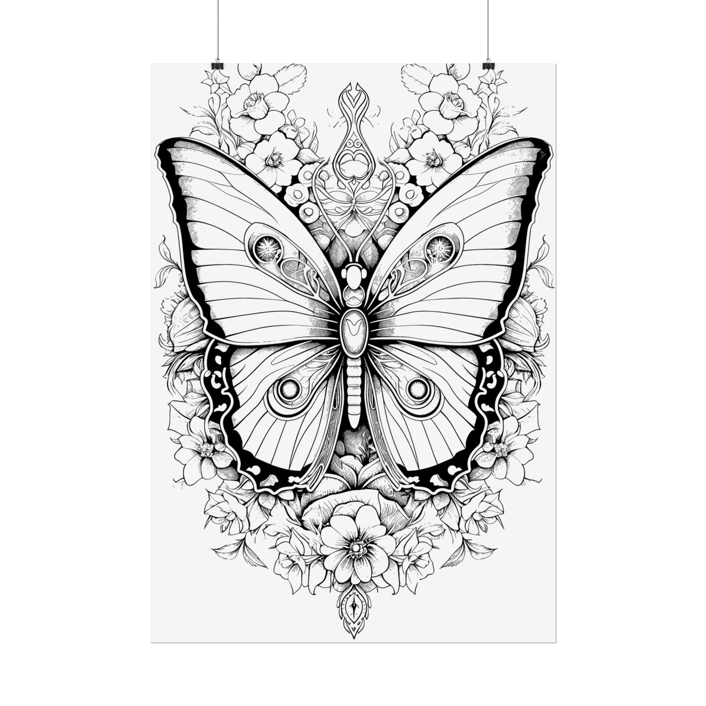 Butterfly Coloring Art Posters