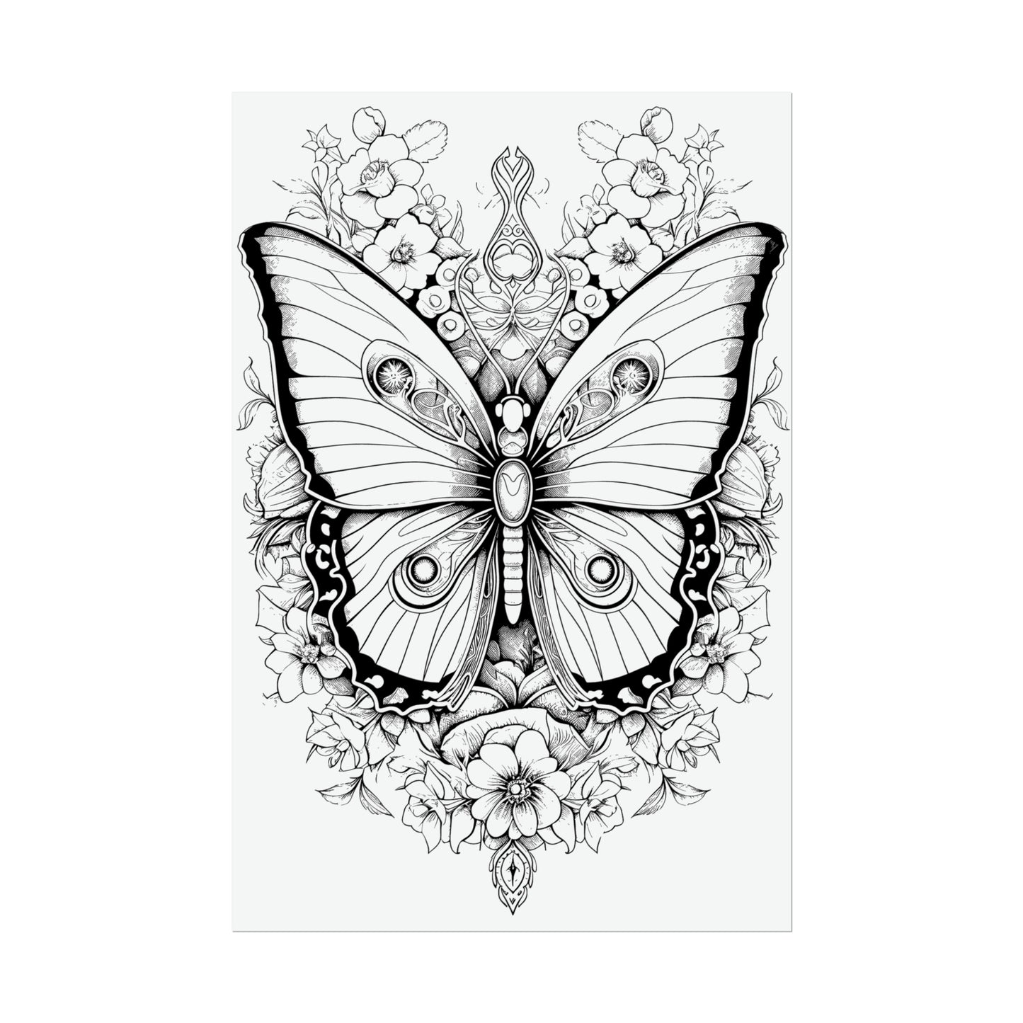 Butterfly Coloring Art Posters