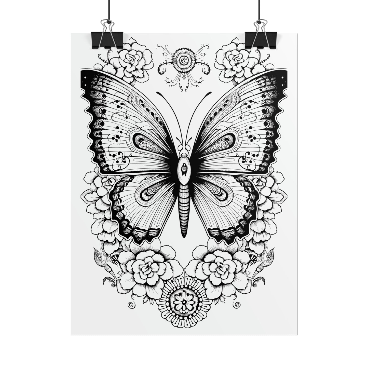 Butterfly Coloring Art Posters