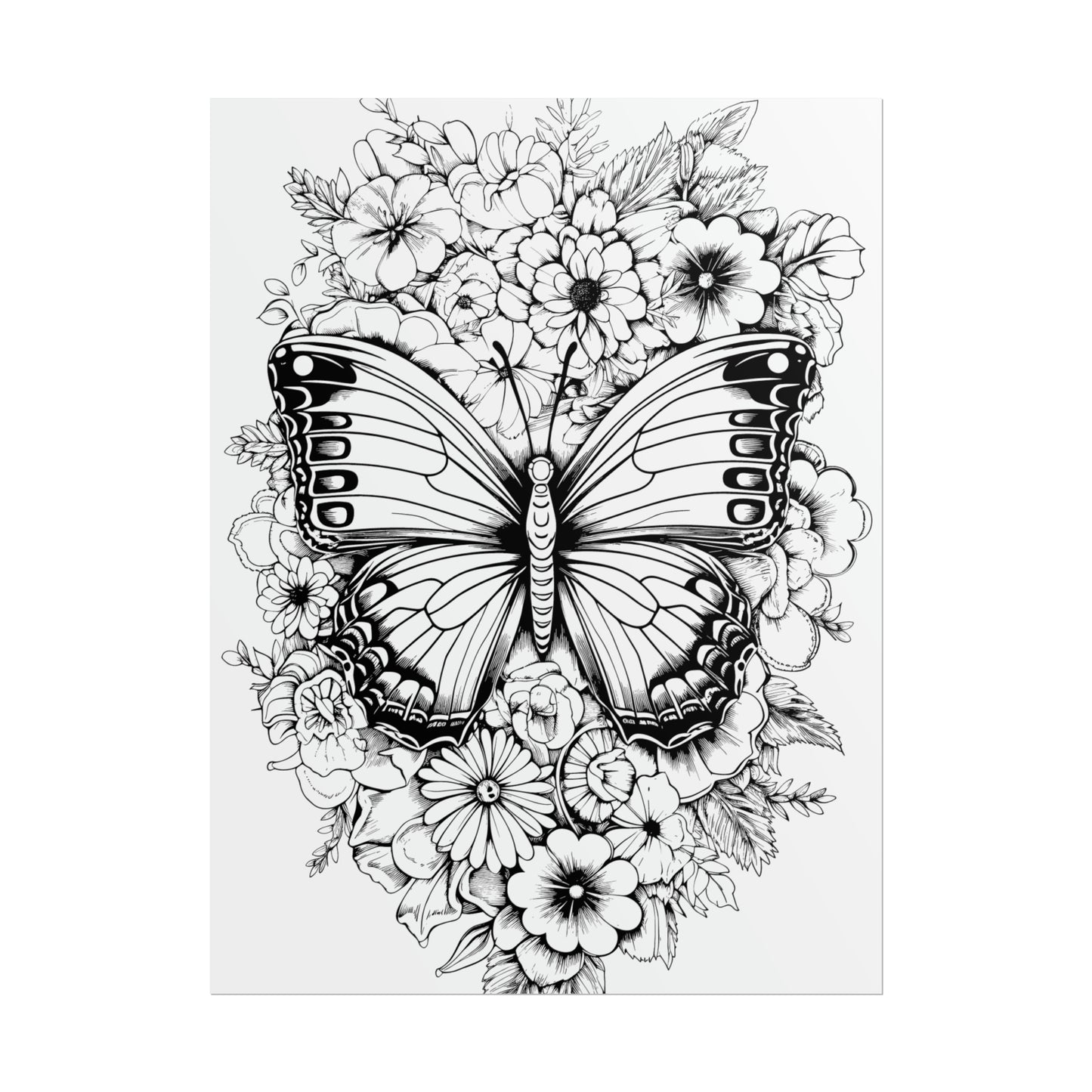 Butterfly Coloring Art Posters