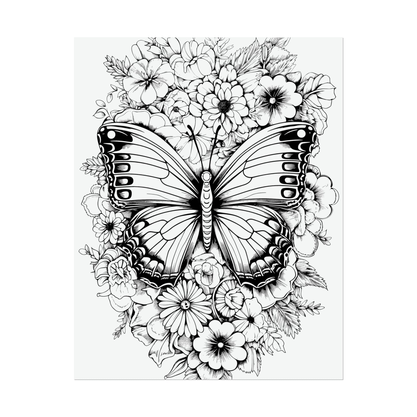 Butterfly Coloring Art Posters