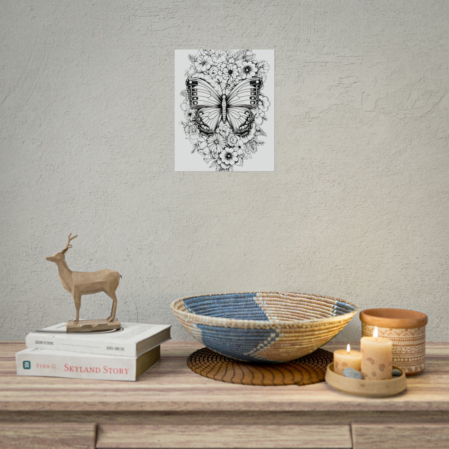 Butterfly Coloring Art Posters