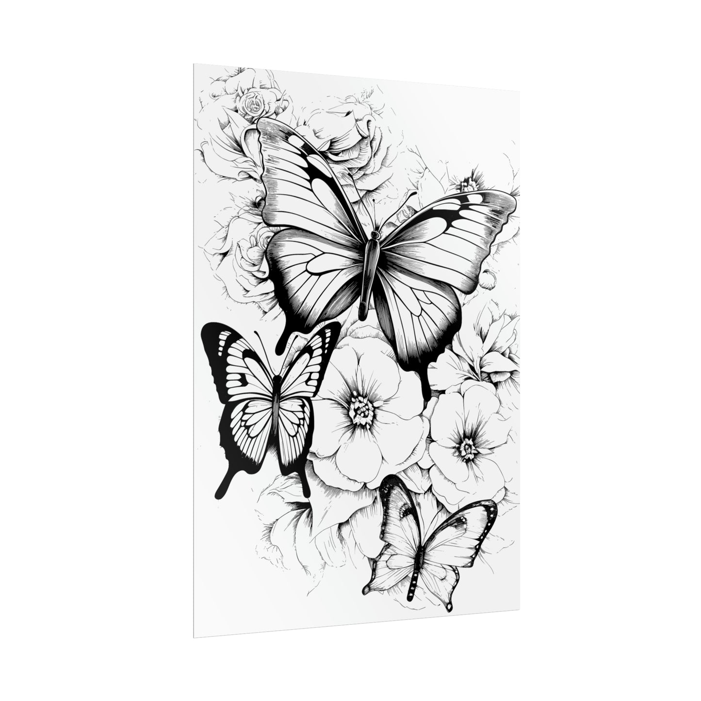 Butterfly Coloring Art Posters