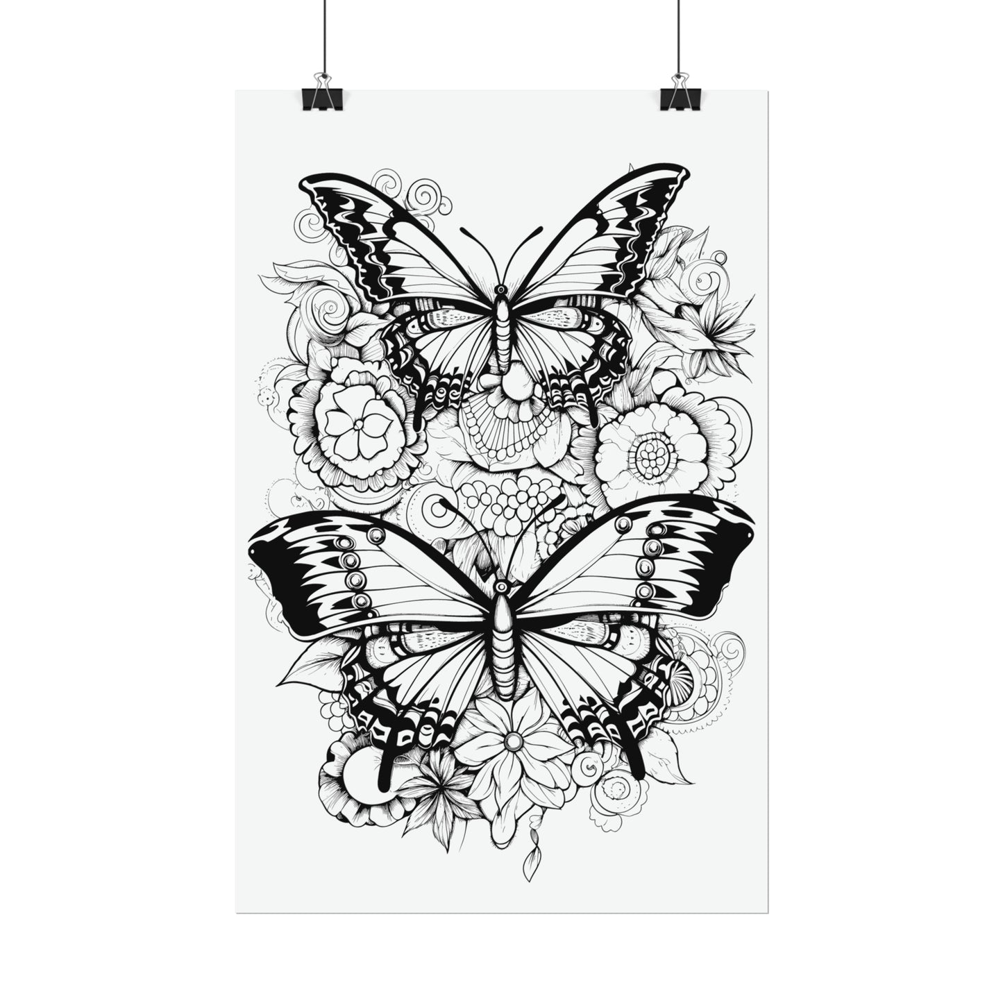Butterfly Coloring Art Posters