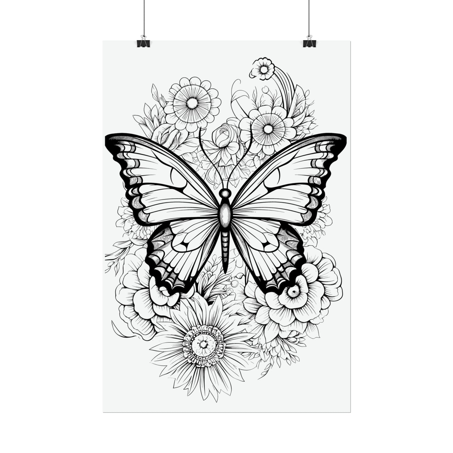 Butterfly Coloring Art Posters
