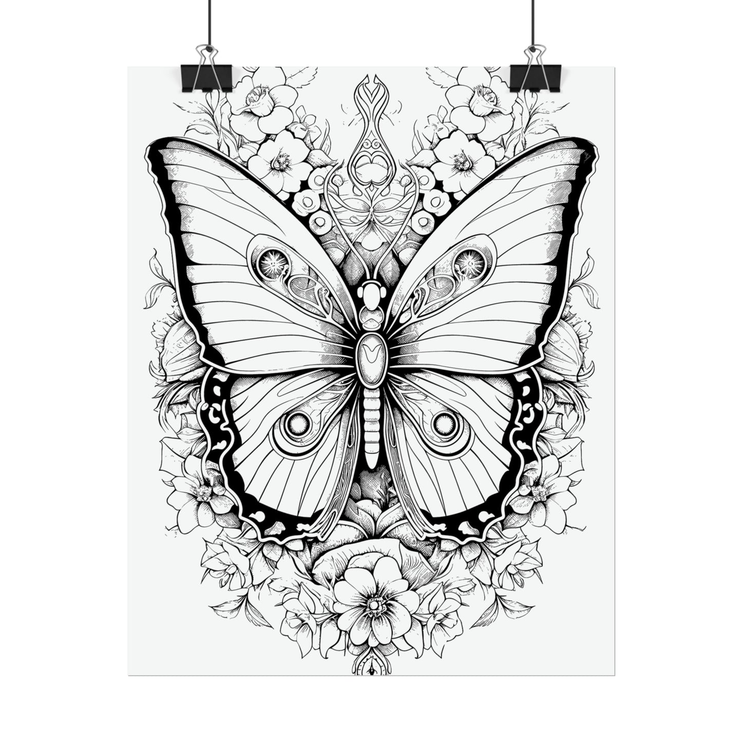 Butterfly Coloring Art Posters