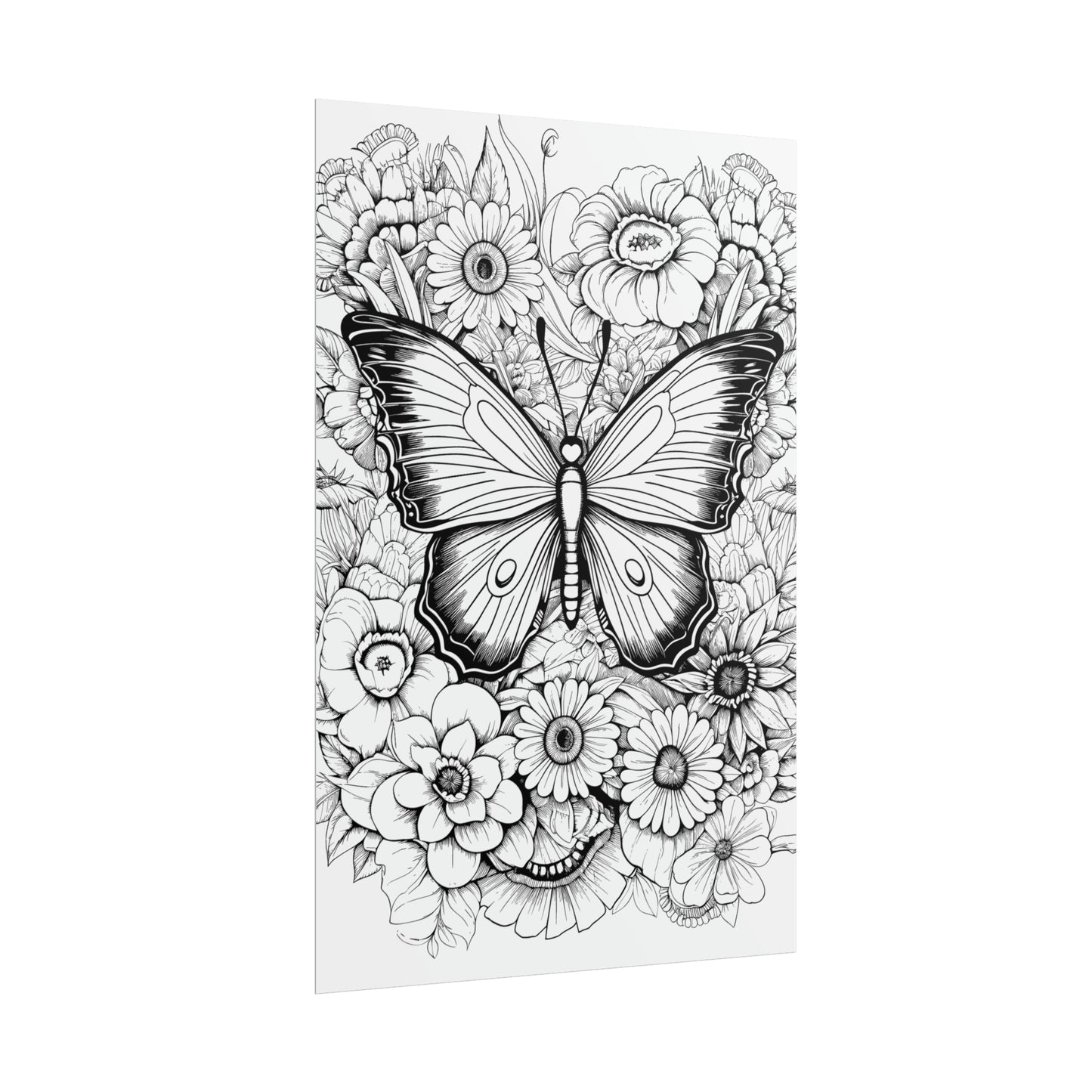 Butterfly Coloring Art Posters