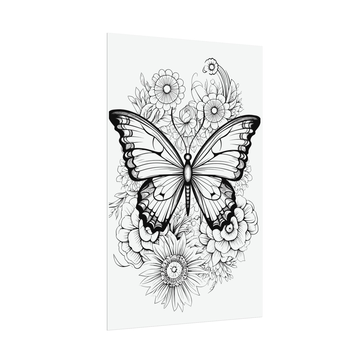 Butterfly Coloring Art Posters