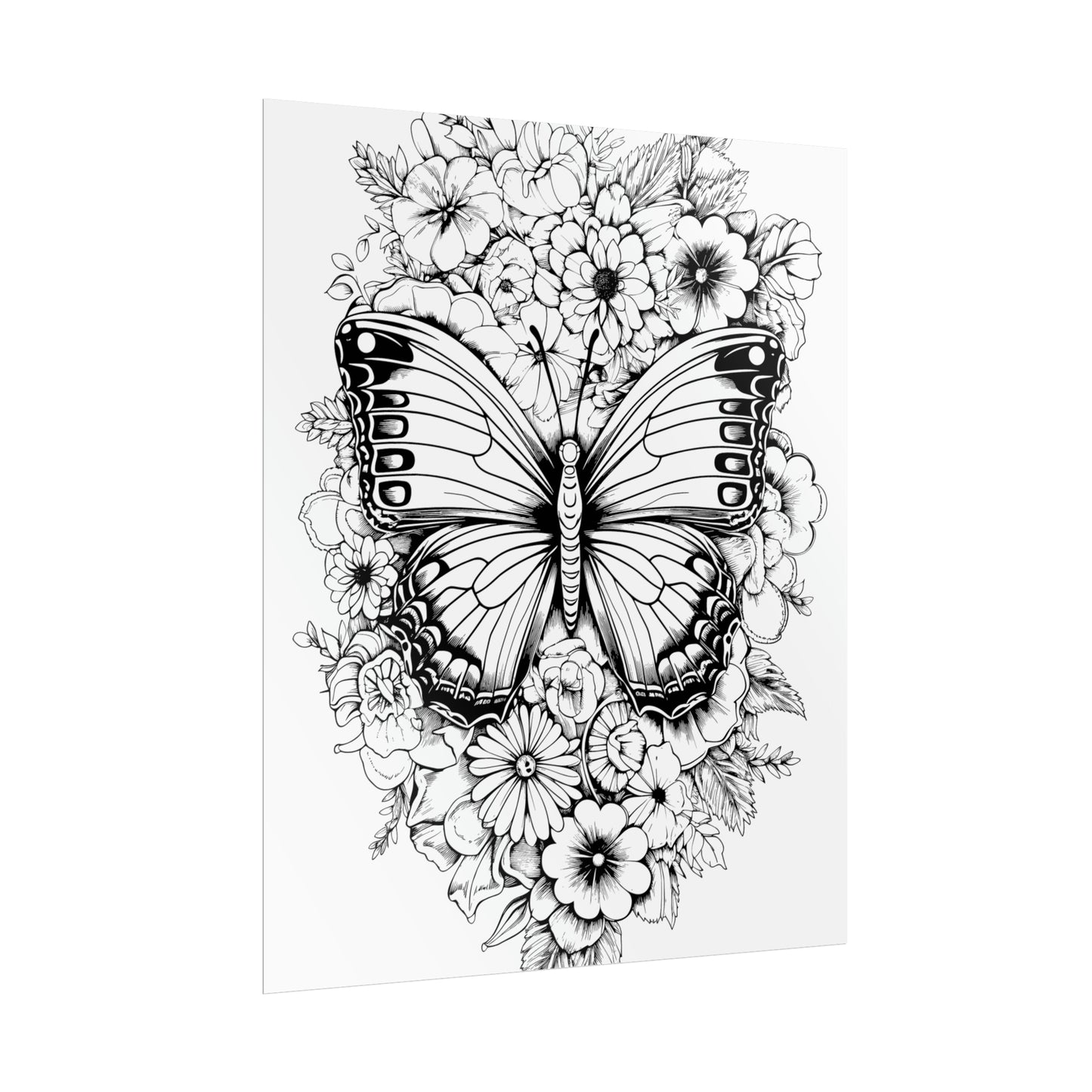 Butterfly Coloring Art Posters