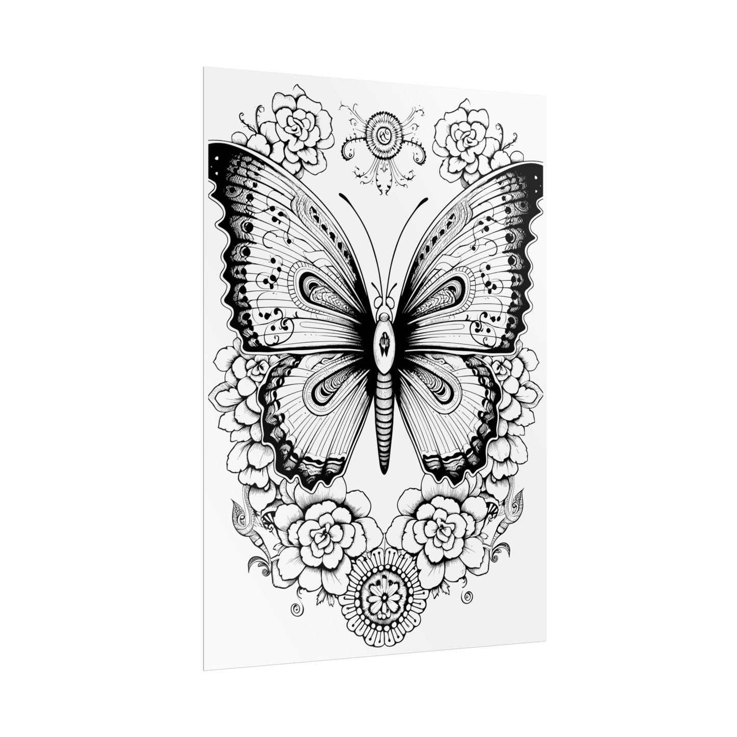 Butterfly Coloring Art Posters