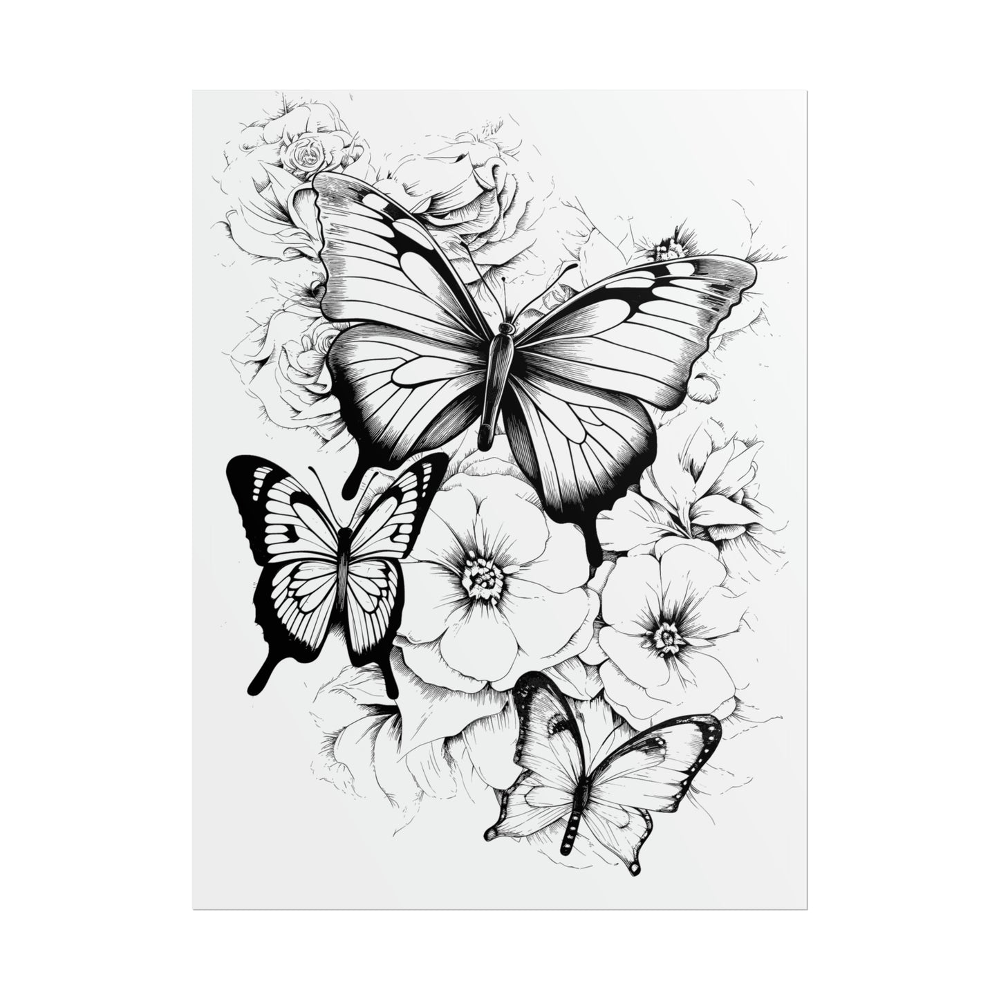 Butterfly Coloring Art Posters