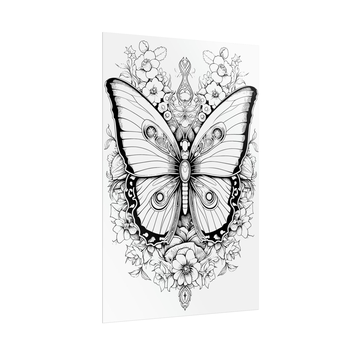 Butterfly Coloring Art Posters