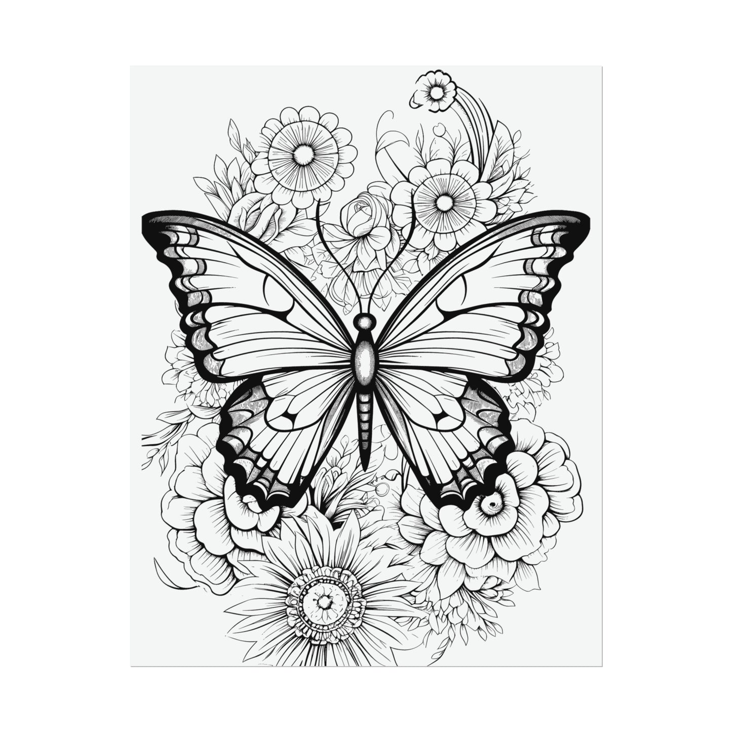 Butterfly Coloring Art Posters