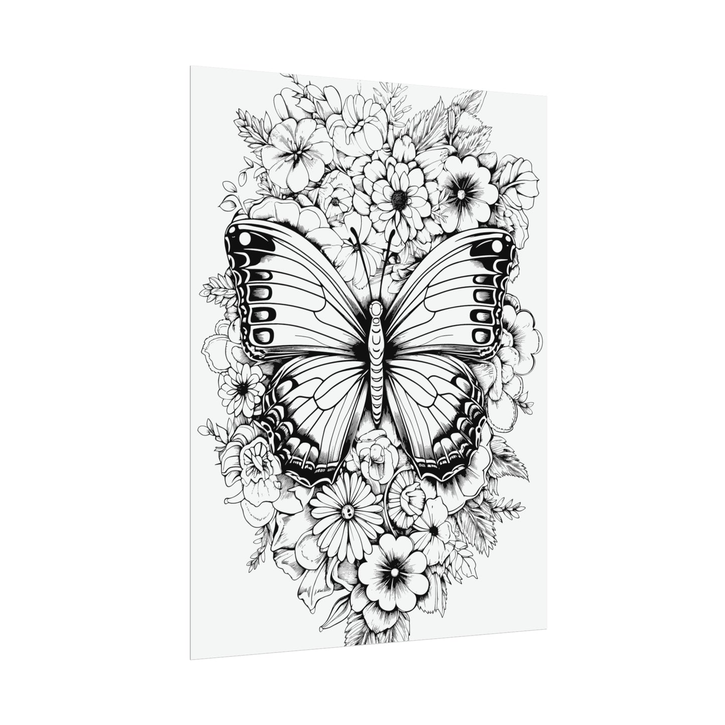 Butterfly Coloring Art Posters