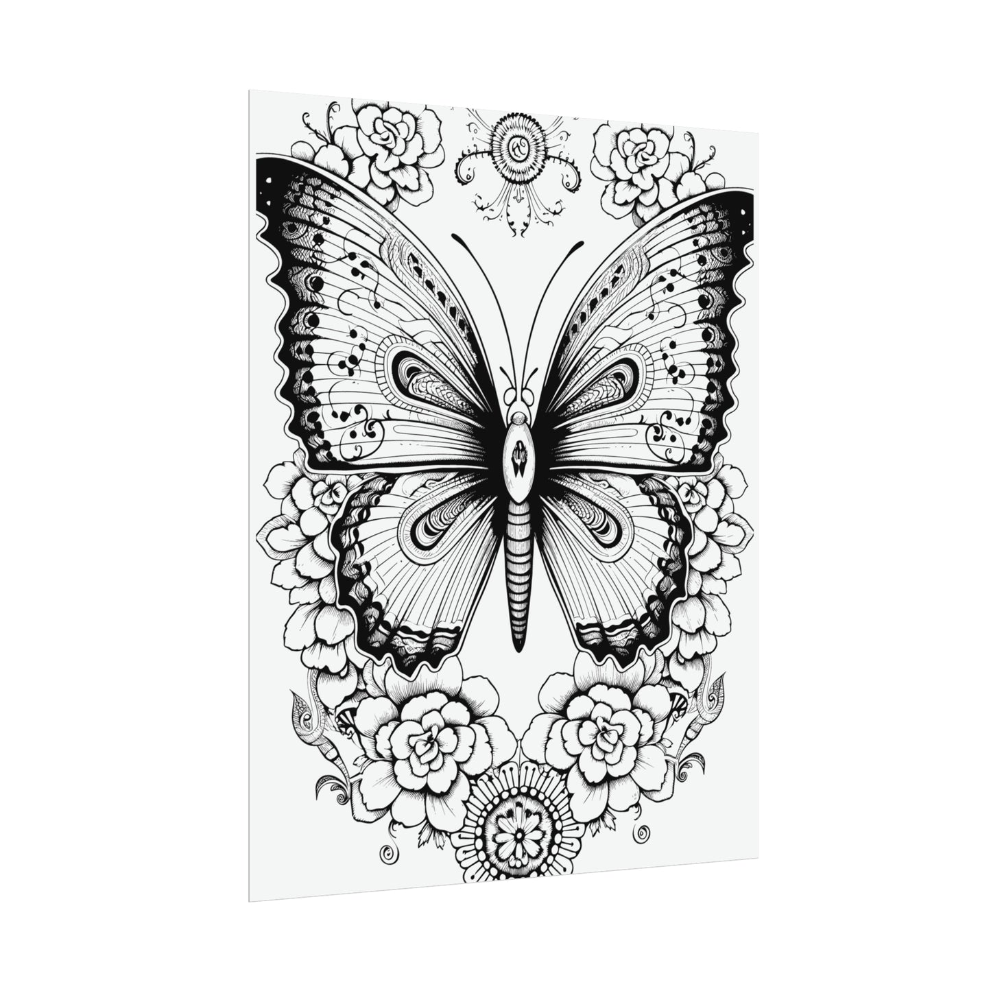 Butterfly Coloring Art Posters
