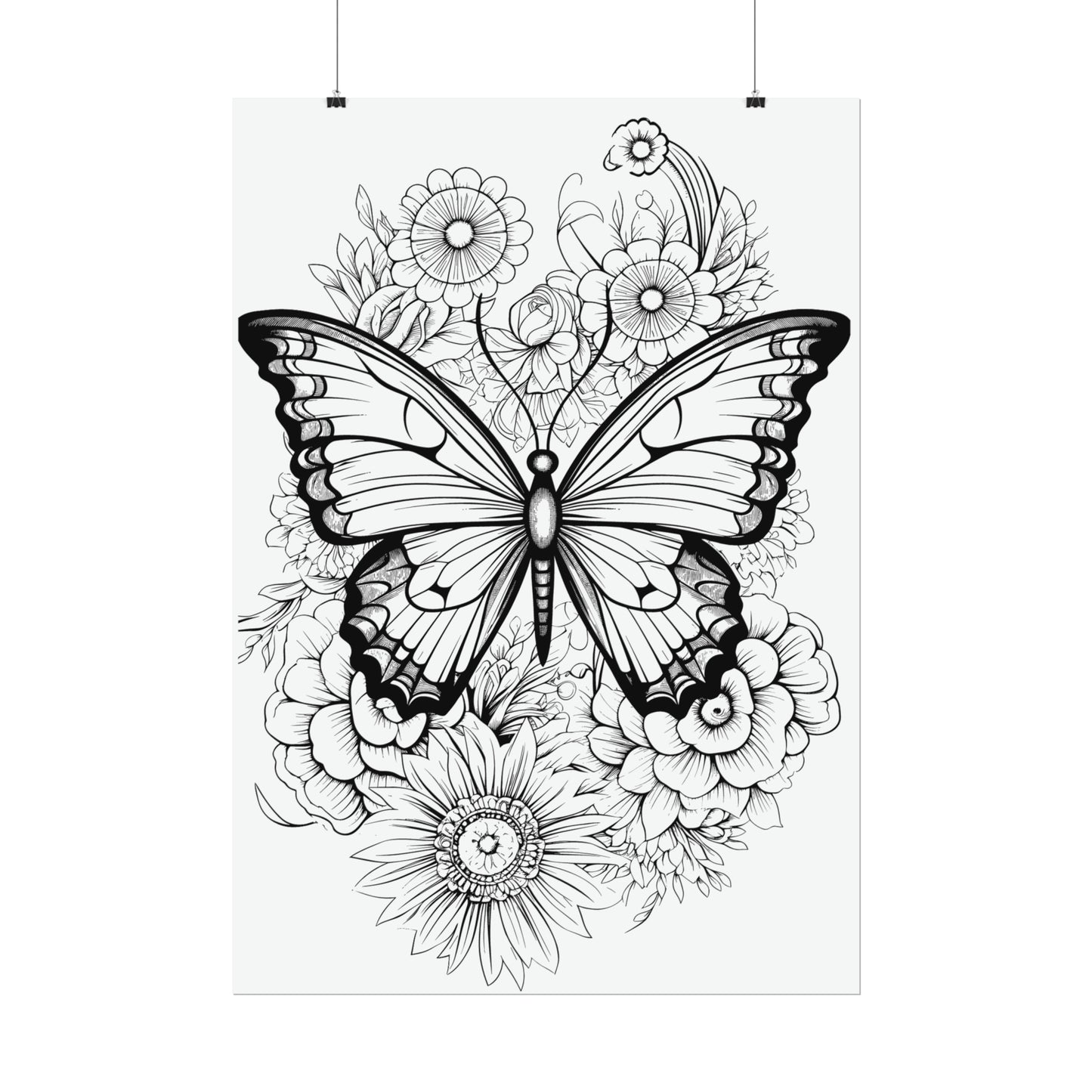 Butterfly Coloring Art Posters